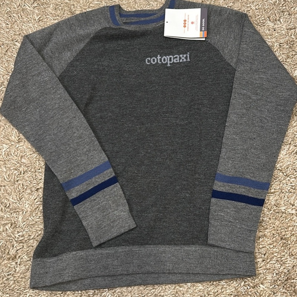 Cotopaxi Gray Libre Knitted Sweatshirt Made in Bolivia
